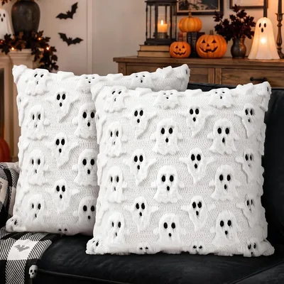 OLANRUN Halloween Ghost Pillow Covers Set of 2