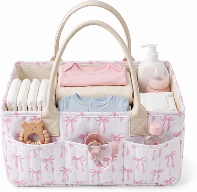 shaojian Baby Nappy Caddy Organizer (Pink)