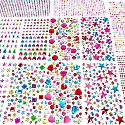 3228 Pcs Gems Stickers Acrylic Diamond Decor