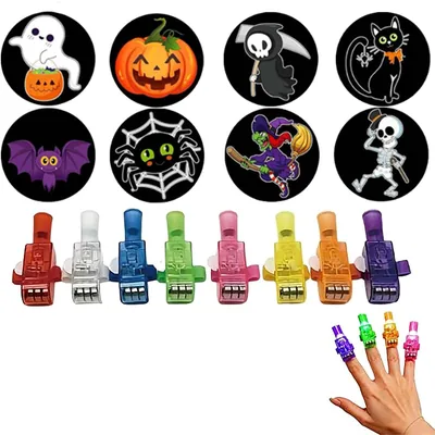 Proyector de luces para dedos de Halloween, Mini Proyector de Patrones (#B, 36PCS)