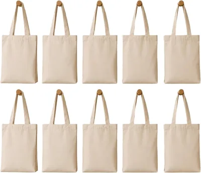 Large Canvas Tote Bag, 10PCS Pack, Sublimation Blanks, Reusable Shopping Bag