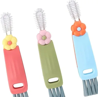 Cepillo para Termo 3 en 1 Genérico - Kit de Limpieza para Tapas, Ranuras y Popotes