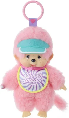 Sekiguchi Monchich Sweet Lollipop Keychain, Pink
