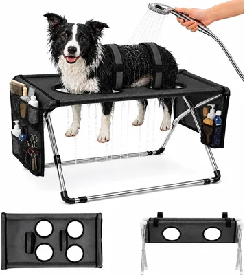 Dog Grooming Hammock Stand - Foldable Bath Sling