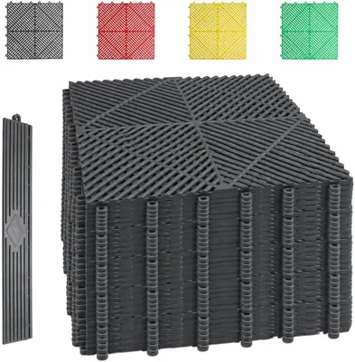 彼ル ユージ ガレージ タイル 20枚セット バイク ジョイント タイル 外用 ガレージ マット 40x40x18mm