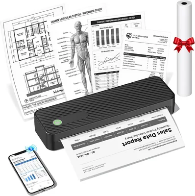 Bluetooth Receipt Printer - 8.5" Thermal Paper Roll