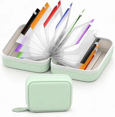 Waterproof Pill Pouches - 14 Page Green Organiser