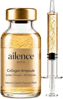 Sérum Coréen Ailence Collagène Flocons d'Or Peptides de Soie | Soin Intensif Visage et Cou Pour Tous les Types de Peau