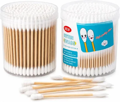MOMENT Bamboo Cotton Swabs 300 Pcs, Double-Tipped