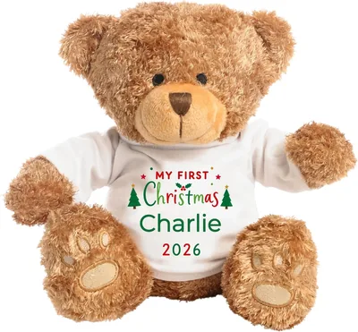 Personalised My First Christmas Teddy Bear - Custom Name Gift