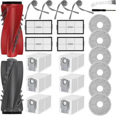 23-paket tillbehör för Roborock Qrevo Edge T/Qrevo Edge 3 Pro/Qrevo 2 Pro | Ersattingsdel inkluderar 1 huvudborst, 4 HEPA filter