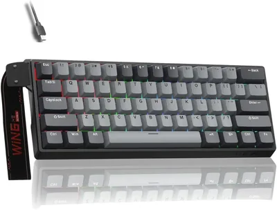 Teclado Magnético Gamer Win60 Pro Com Fio Preto RGB Hot Swappable