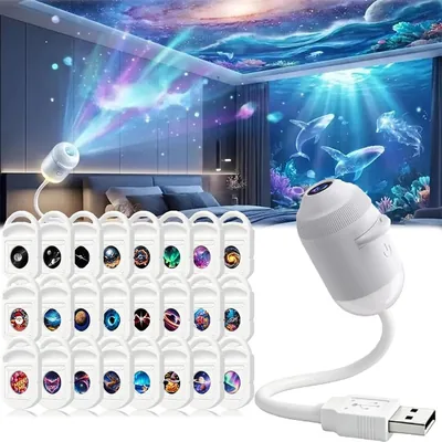 Projecteur de plafond Galaxy Night, lampe d'étoiles LED 360° pivotante