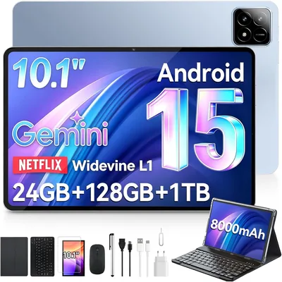 Tablet Xixaomiro S11, 10,1 polegadas, Android 15, 12GB RAM + 12GB ROM, Tela IPS Full HD, Bateria 8000mAh, Wi-Fi 6