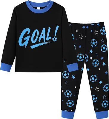 Football Pyjamas Boys Long Sleeve Sports Pyjama Set 6-7 Years