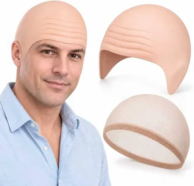2Pcs Latex Bald Caps With Nylon Wig Caps