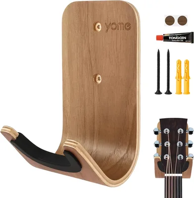 Guitar Wall Mount Hanger with Screws & Padded Yoke