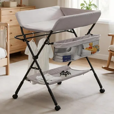 Foldable Baby Changing Table - 3 Levels, Storage Basket Best Deal