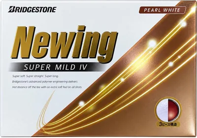 ブリジストン New Wing Super Mild 4 ゴルフボール Made in Japan、12個入り、距離重視、スピン性能、柔らかい打感