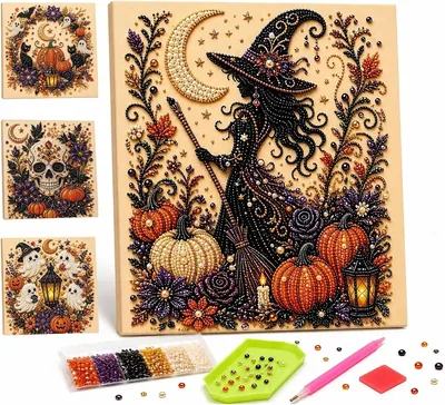 Kit de Arte DIY Halloween con Marco, Manualidad 3D para Principiantes C
