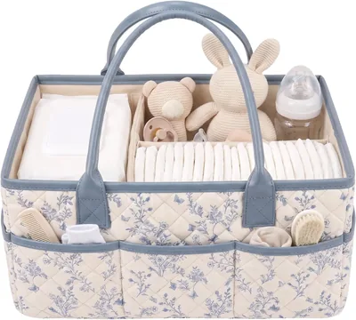 Baby Nappy Caddy Organiser - Blue Garden Best Deal