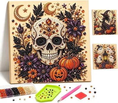 Kit de Arte de Diamantes Halloween MTOMRIDA, Kit de Manualidades Fantasma | Decoración 3D