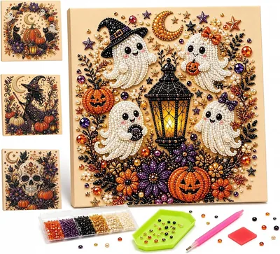 Kit de Arte DIY Halloween con Marco - Manualidad 3D para Principiantes