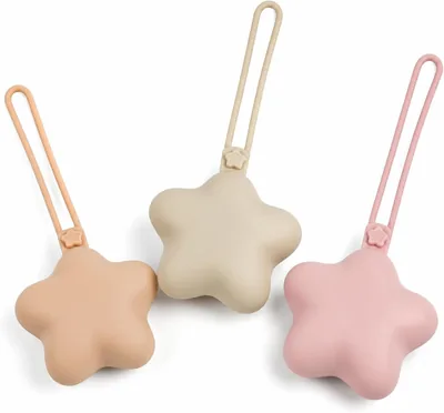 3 Piezas Porta Chupones para Bebe, Estuche Suave y Duradero de Silicona Tricolor
