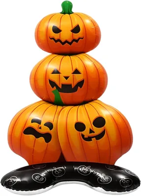 Balão Metalizado Halloween 3D Torre Abóbora 47cm para Festa