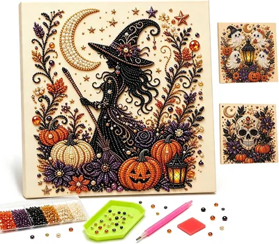 Kit de Arte de Diamantes Halloween MTOMRIDA, Kit de Manualidades Fantasma | Decoración 3D