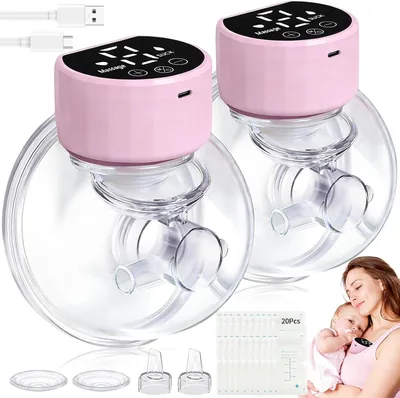 Extractor de Leche Eléctrico Manos Libres Inalámbrico 2pcs con Bolsas