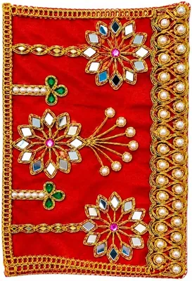Aksharveda Designer Red Chunri with Pearls for Ladoo Gopal & Bal Gopal - Best Price on Amazon