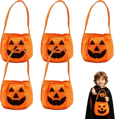 5 Pcs Halloween Pumpkin Candy Baskets