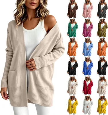 Womens Cozy Open Front Cardigan Sweaters with Pockets | Best Deal