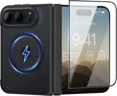 Funda Magnética memumi para iPhone Duo, Vidrio Templado Negro