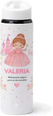 Botella de agua personalizada Kembilove Princesa de acero inoxidable | 700 ml