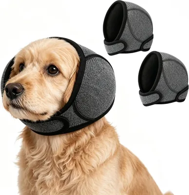2PCS Orejeras contra ruido para perro, ajustables | Diseño silencioso, Impermeable y Cálido, Para Caminar