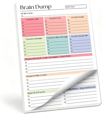 50 Page Brain Dump Notepad Best Deal