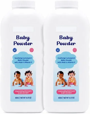 Cornstarch Baby Powder 400g x2 Multipack Aloe Vitamin E