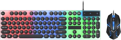 XUMIUZIY Retro Punk USB Wired Gaming Keyboard Mouse Combo Best Deal