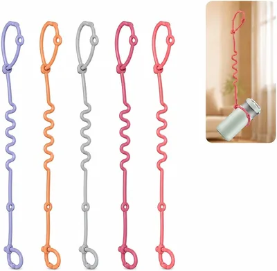 Sippy Cup Straps 5 Pack - Adjustable Silicone Tether