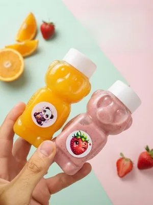 زجاجات عصير على شكل دب للأطفال، خالية من BPA | صندوق غداء الأطفال، شكل دب لطيف، بلاستيك خالي من BPA، زجاجات قابلة لإعادة الاستخدام