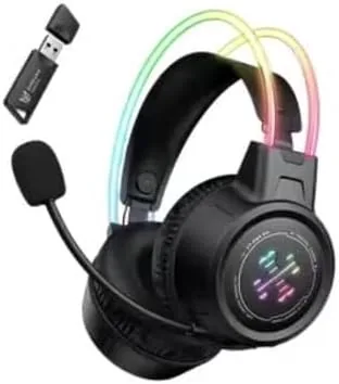 سماعة ألعاب GT889 ثلاثية الأنماط، 2.4GHz، بلوتوث 5.4 و سلكية، مشغلات 50 مم، إضاءة RGB، ميكروفون مضاد للضوضاء، 1000m