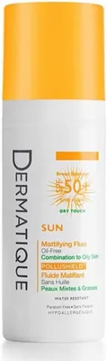 سائل تثبيت البشرة الماتة ديرماتيك SPF50+، 50 مل | صيغة خالية من الزيوت، حماية واسعة الطيف UVB+UVA، Pollushield™، للبشرة الدهنية إلى المختلطة