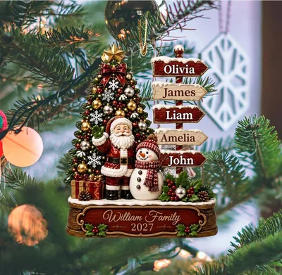 Personalized Family Christmas Ornament - Custom Names