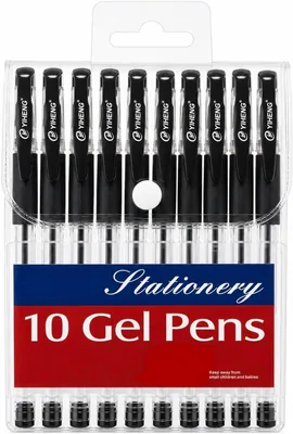 Black -10 Gel Pens Set