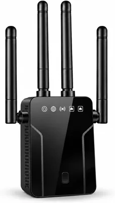 2026 Wifi Extender 4 Antennas Matt Black