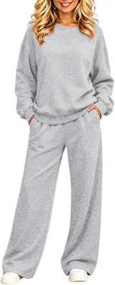ASUIU Women's Matching Sweatsuit Set Crewneck Sweatshirt & Pants