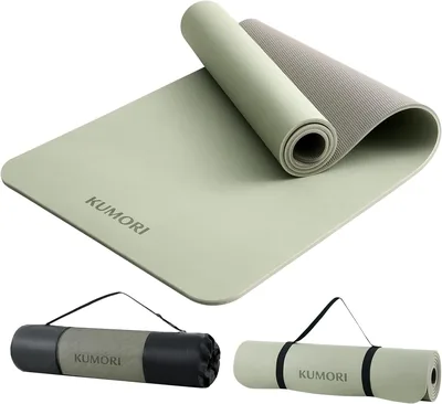 クモリ(Kumori) TPEヨガマット、両面非滑り、高グリップ、クッション性 | 72.8 x 24.0インチ (185 x 61cm)、厚さ0.2インチ
