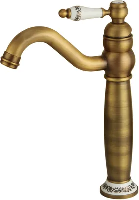 Antique Brass Basin Mixer Tap - Tall Single Hole Sink Faucet
